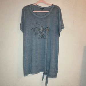 Gray Burnout Style Cactus Tee 3X